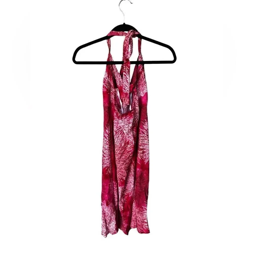 Hilo Hattie Coral Dress with Tie Back Coral Print Coral L